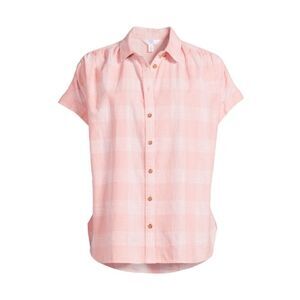 Womens Button Front Shirt With Rolled Cuffs